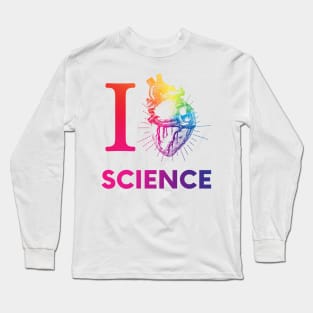 I Love Heart Science Rainbow Heart Long Sleeve T-Shirt